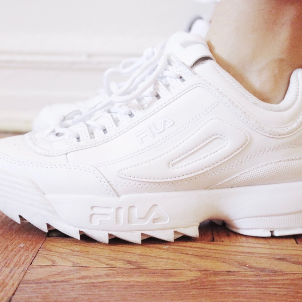 White FILA Disruptor sneakers